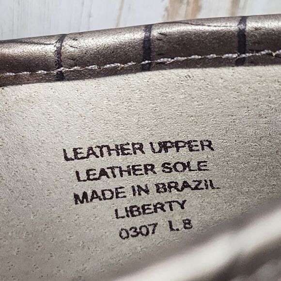 Enzo Angiolini Leather Embossed Loafers Metallic Silver Size 7 - Picture 7 of 10